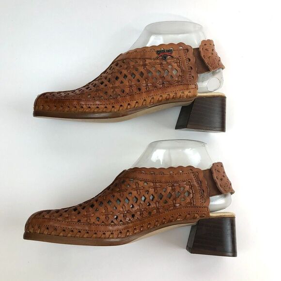 Pikolinos Romana 36 Comfort Shoes Leather Slingback Brandy Chunky Heel - Picture 2 of 7